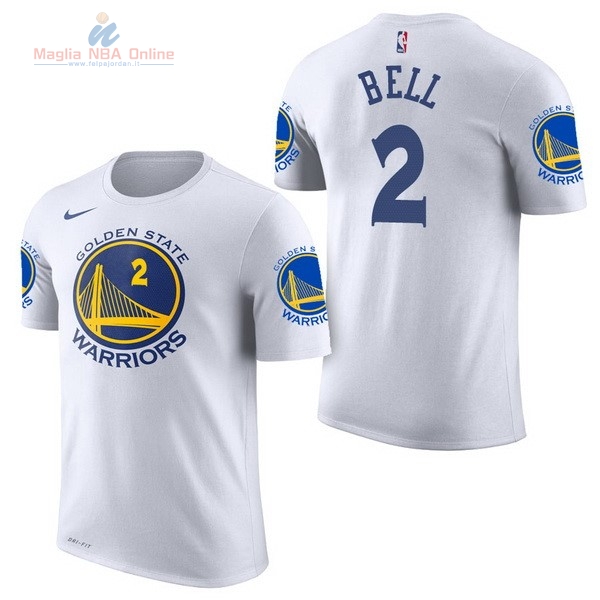 Acquista Maglia NBA Nike Golden State Warriors Manica Corta #2 Jordan Bell Bianco