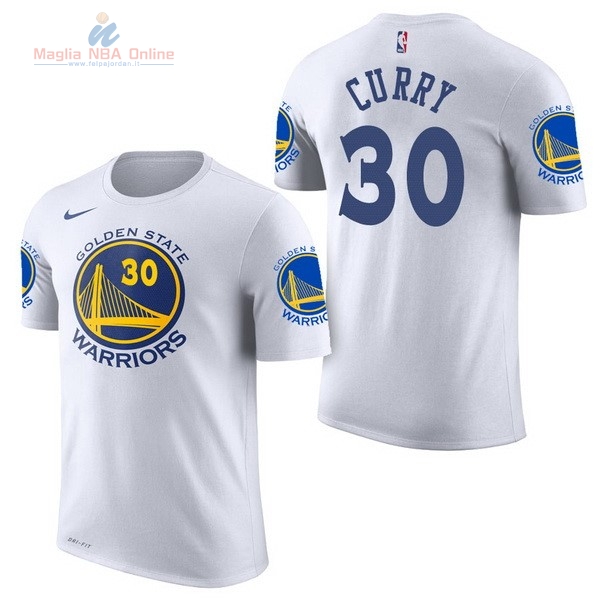 Acquista Maglia NBA Nike Golden State Warriors Manica Corta #30 Stephen Curry Bianco