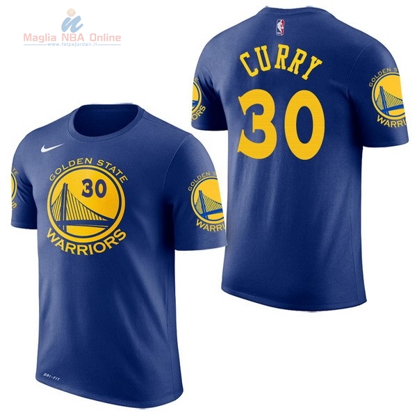 Acquista Maglia NBA Nike Golden State Warriors Manica Corta #30 Stephen Curry Blu