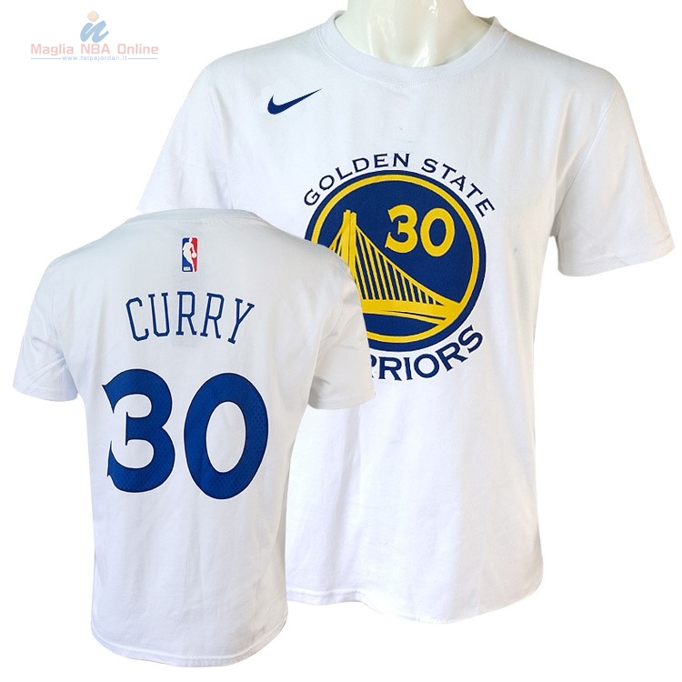 Acquista Maglia NBA Nike Golden State Warriors Manica Corta #30 Stephen Curry Nike Bianco