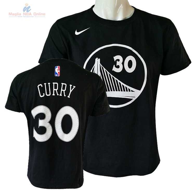 Acquista Maglia NBA Nike Golden State Warriors Manica Corta #30 Stephen Curry Nike Nero