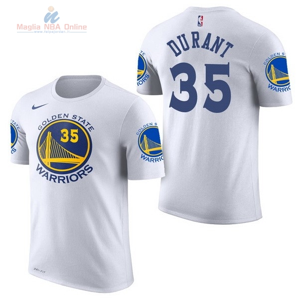 Acquista Maglia NBA Nike Golden State Warriors Manica Corta #35 Kevin Durant Bianco