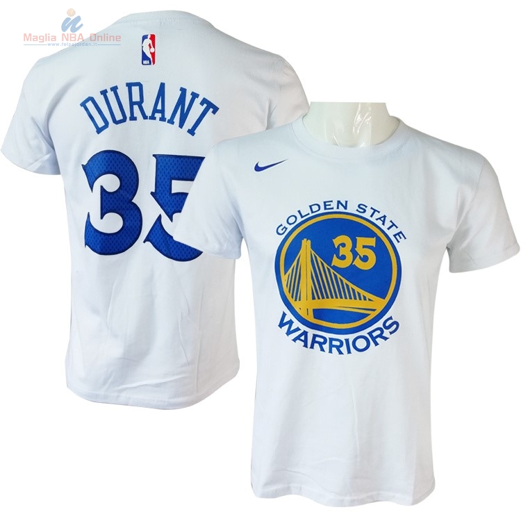 Acquista Maglia NBA Nike Golden State Warriors Manica Corta #35 Kevin Durant Nike Bianco