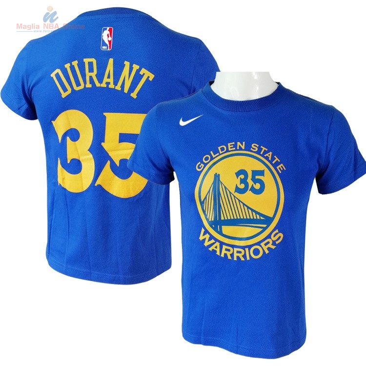 Acquista Maglia NBA Nike Golden State Warriors Manica Corta #35 Kevin Durant Nike Blu