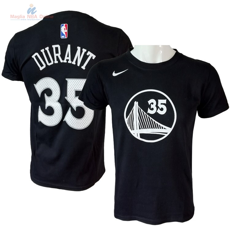 Acquista Maglia NBA Nike Golden State Warriors Manica Corta #35 Kevin Durant Nike Nero