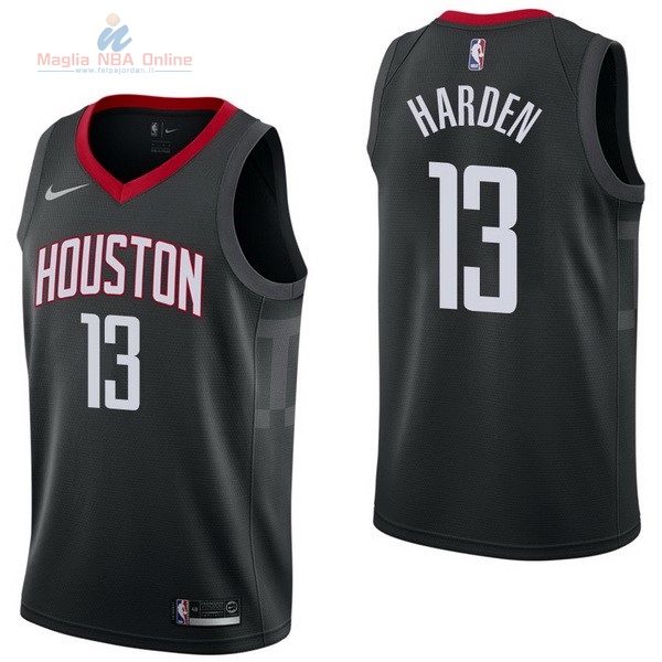 Acquista Maglia NBA Nike Houston Rockets #13 James Harden Nero Statement