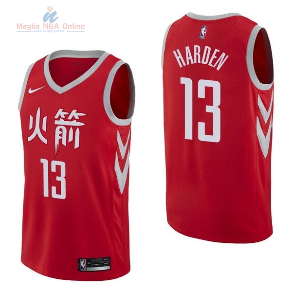 Acquista Maglia NBA Nike Houston Rockets #13 James Harden Nike Rosso Città