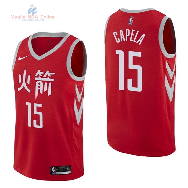 Acquista Maglia NBA Nike Houston Rockets #15 Clint Capela Nike Rosso Città