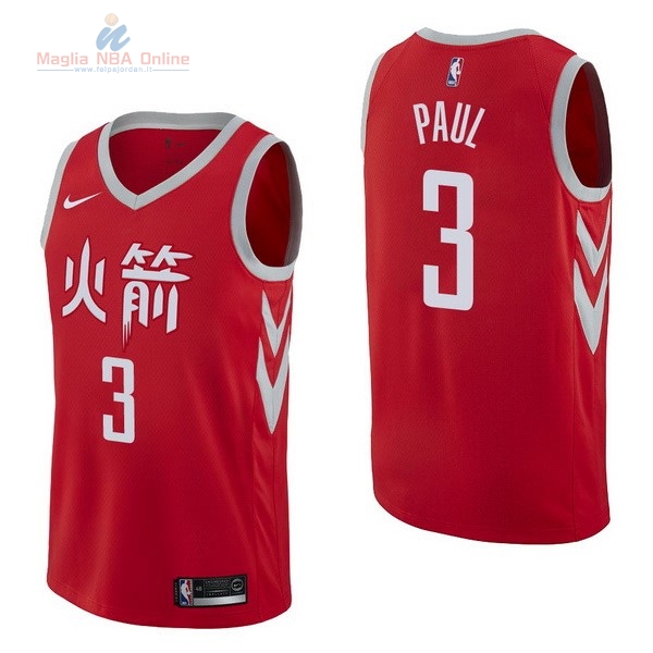 Acquista Maglia NBA Nike Houston Rockets #3 Chris Paul Nike Rosso Città