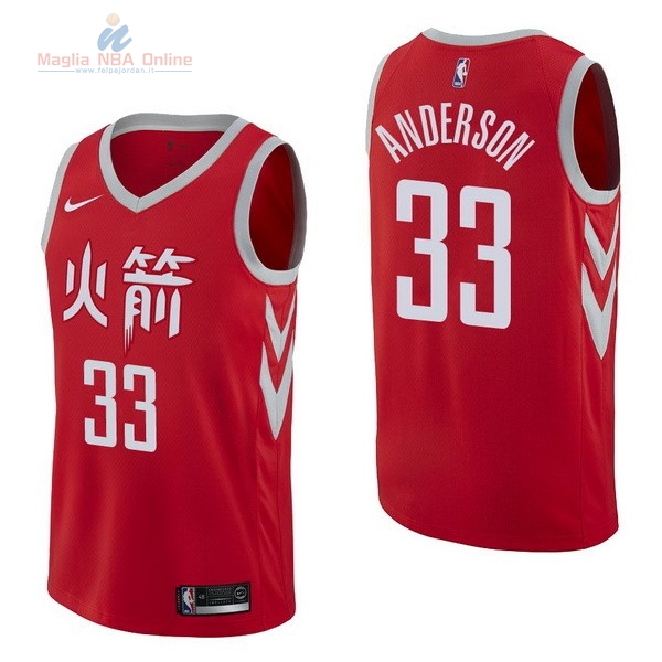 Acquista Maglia NBA Nike Houston Rockets #33 Ryan Anderson Nike Rosso Città