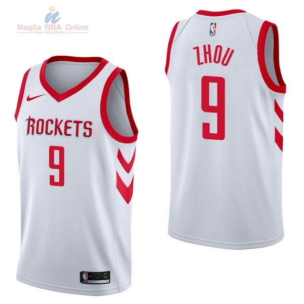 Acquista Maglia NBA Nike Houston Rockets #9 Zhou Qi Bianco Association