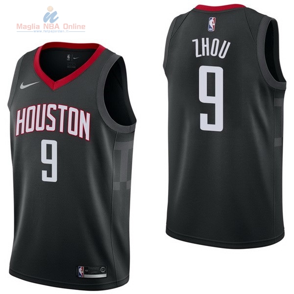 Acquista Maglia NBA Nike Houston Rockets #9 Zhou Qi Nero Statement