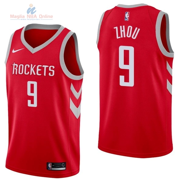 Acquista Maglia NBA Nike Houston Rockets #9 Zhou Qi Rosso Icon