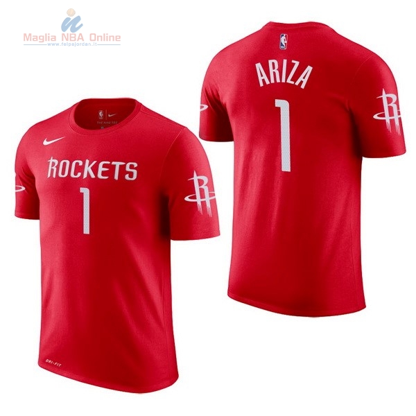 Acquista Maglia NBA Nike Houston Rockets Manica Corta #1 Trevor Ariza Rosso