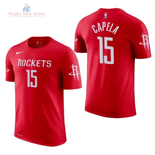 Acquista Maglia NBA Nike Houston Rockets Manica Corta #15 Clint Capela Rosso