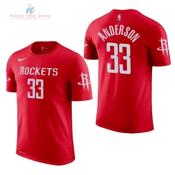 Acquista Maglia NBA Nike Houston Rockets Manica Corta #33 Ryan Anderson Rosso