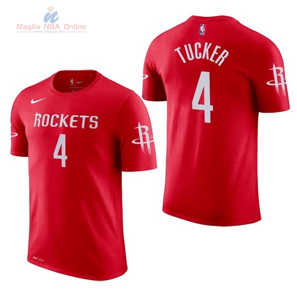 Acquista Maglia NBA Nike Houston Rockets Manica Corta #4 P.J. Tucker Rosso