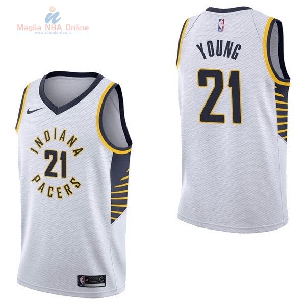 Acquista Maglia NBA Nike Indiana Pacers #21 Thaddeus Young Bianco Association