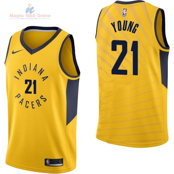 Acquista Maglia NBA Nike Indiana Pacers #21 Thaddeus Young Giallo Statement