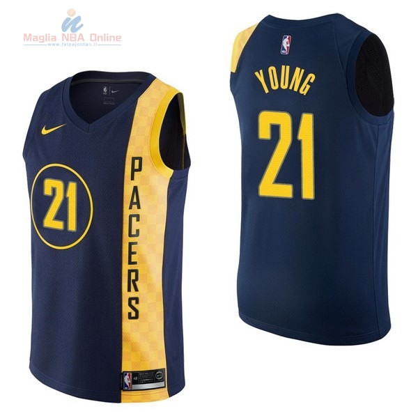 Acquista Maglia NBA Nike Indiana Pacers #21 Thaddeus Young Nike Marino Città