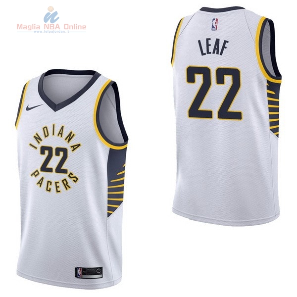 Acquista Maglia NBA Nike Indiana Pacers #22 T.J. Leaf Bianco Association