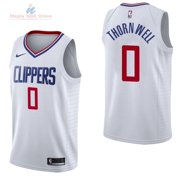 Acquista Maglia NBA Nike Los Angeles Clippers #0 Sindarius Thornwell Bianco Association