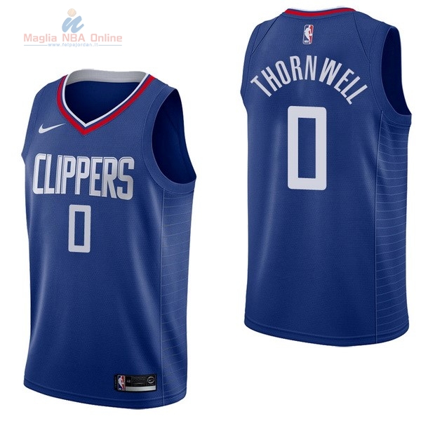 Acquista Maglia NBA Nike Los Angeles Clippers #0 Sindarius Thornwell Blu Icon