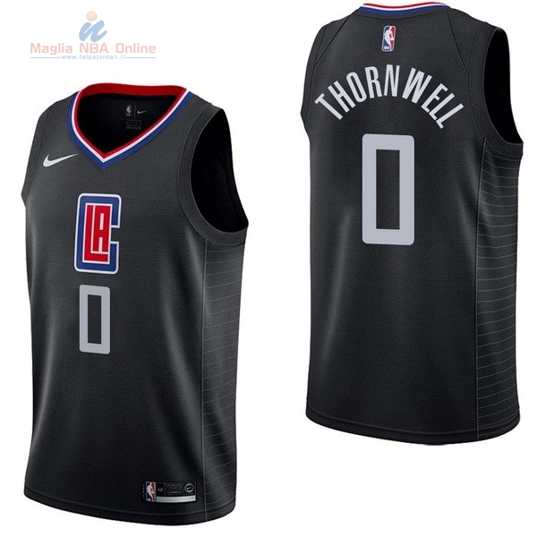 Acquista Maglia NBA Nike Los Angeles Clippers #0 Sindarius Thornwell Nero Statement