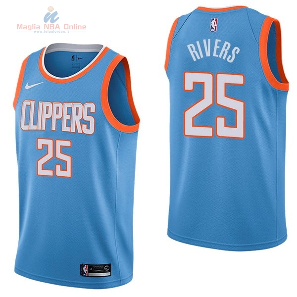 Acquista Maglia NBA Nike Los Angeles Clippers #25 Austin Rivers Nike Blu Città