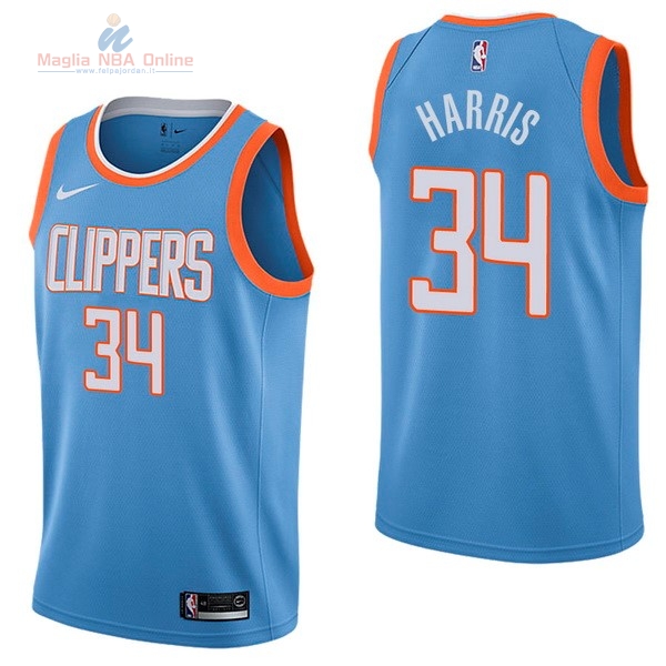 Acquista Maglia NBA Nike Los Angeles Clippers #34 Tobias Harris Nike Blu Città