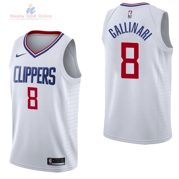 Acquista Maglia NBA Nike Los Angeles Clippers #8 Danilo Gallinari Bianco Association