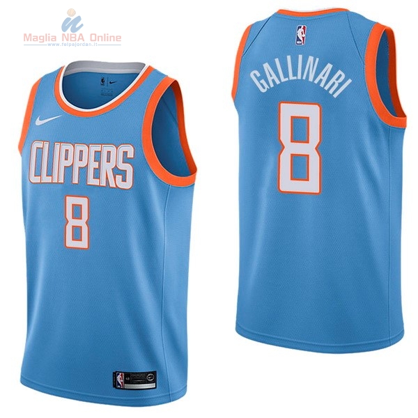 Acquista Maglia NBA Nike Los Angeles Clippers #8 Danilo Gallinari Nike Blu Città