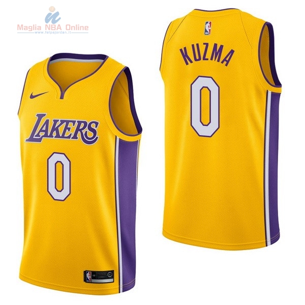 Acquista Maglia NBA Nike Los Angeles Lakers #0 Kyle Kuzma Giallo Icon