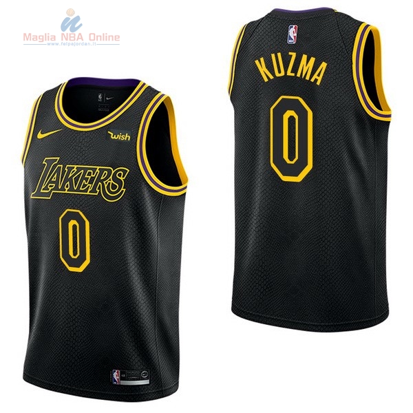 Acquista Maglia NBA Nike Los Angeles Lakers #0 Kyle Kuzma Nero Città
