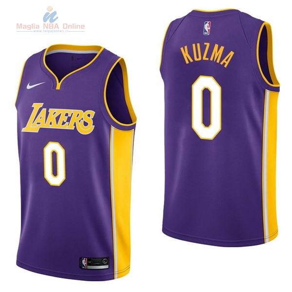 Acquista Maglia NBA Nike Los Angeles Lakers #0 Kyle Kuzma Porpora Statement
