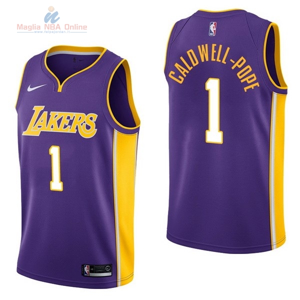 Acquista Maglia NBA Nike Los Angeles Lakers #1 Kentavious Caldwell Pope Porpora Statement