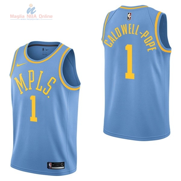 Acquista Maglia NBA Nike Los Angeles Lakers #1 Kentavious Caldwell Pope Retro Blu