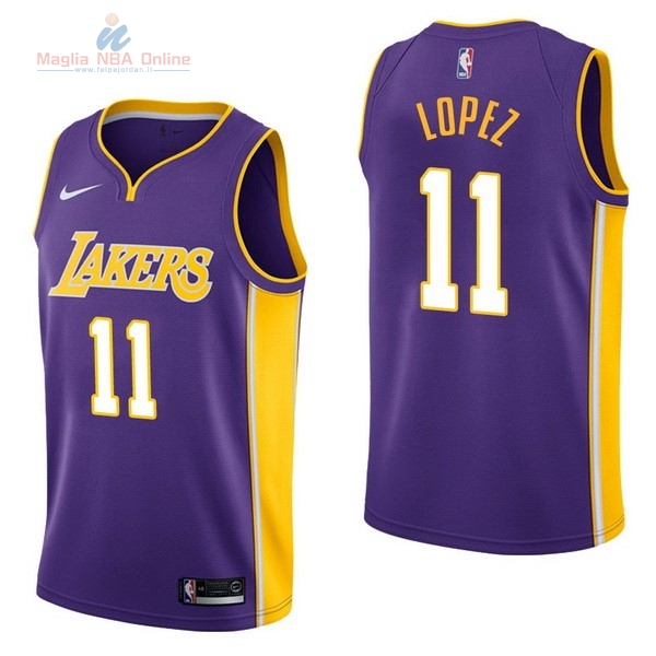 Acquista Maglia NBA Nike Los Angeles Lakers #11 Brook Lopez Porpora Statement