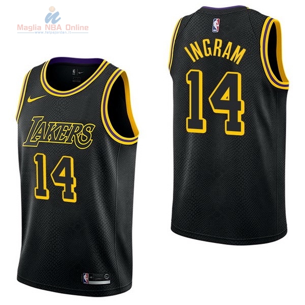 Acquista Maglia NBA Nike Los Angeles Lakers #14 Brandon Ingram Nike Nero Città