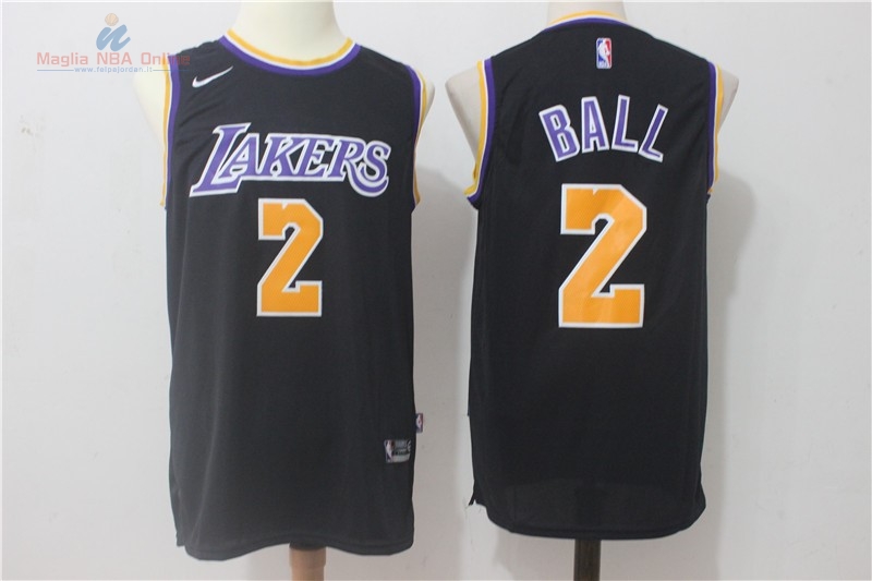 Acquista Maglia NBA Nike Los Angeles Lakers #2 Lonzo Ball Nero