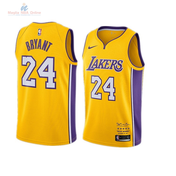 Acquista Maglia NBA Nike Los Angeles Lakers #24 Kobe Bryant Giallo