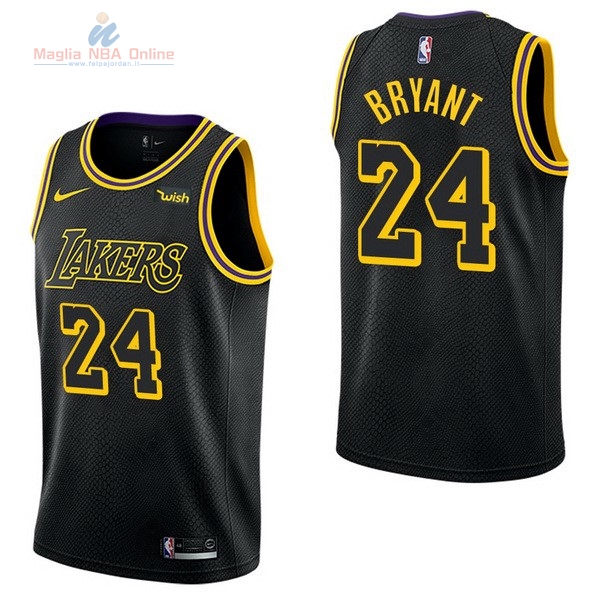 Acquista Maglia NBA Nike Los Angeles Lakers #24 Kobe Bryant Nero Città