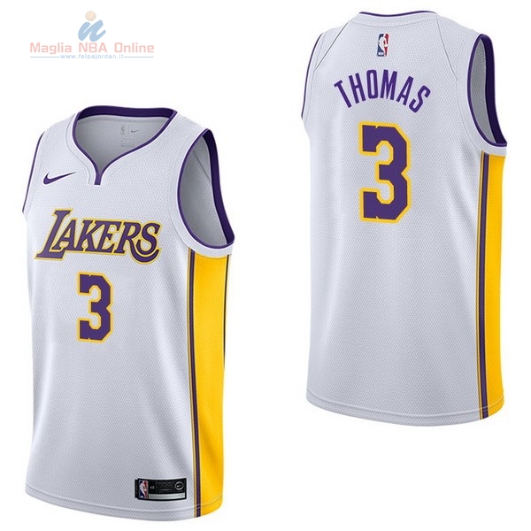 Acquista Maglia NBA Nike Los Angeles Lakers #3 Isaiah Thomas Bianco Association