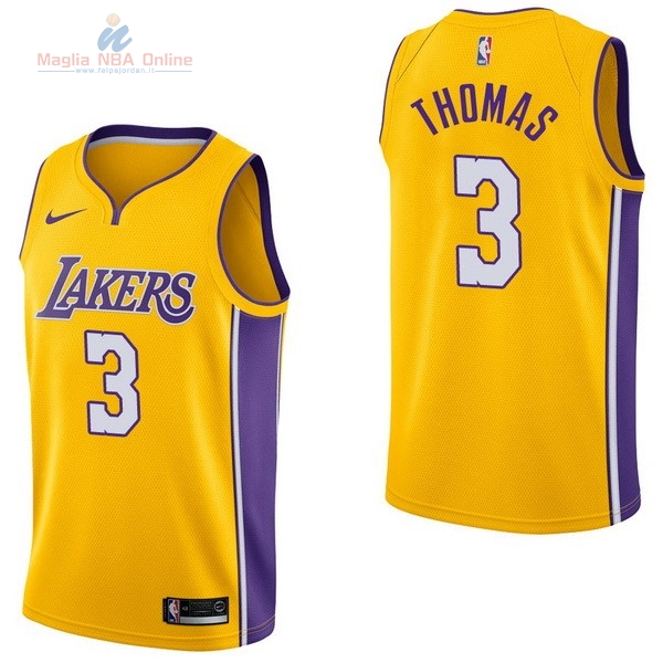 Acquista Maglia NBA Nike Los Angeles Lakers #3 Isaiah Thomas Giallo Icon