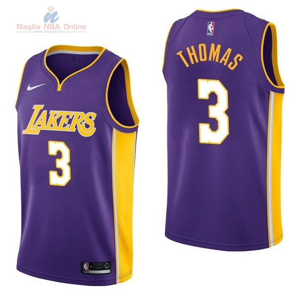 Acquista Maglia NBA Nike Los Angeles Lakers #3 Isaiah Thomas Porpora Statement