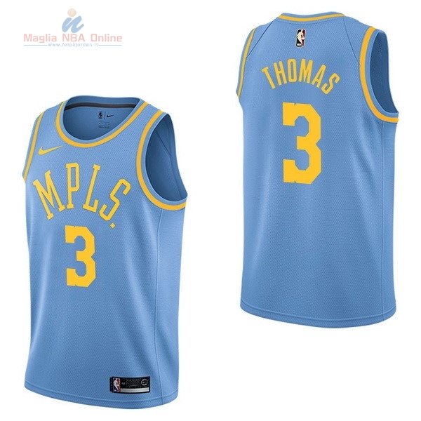 Acquista Maglia NBA Nike Los Angeles Lakers #3 Isaiah Thomas Retro Blu