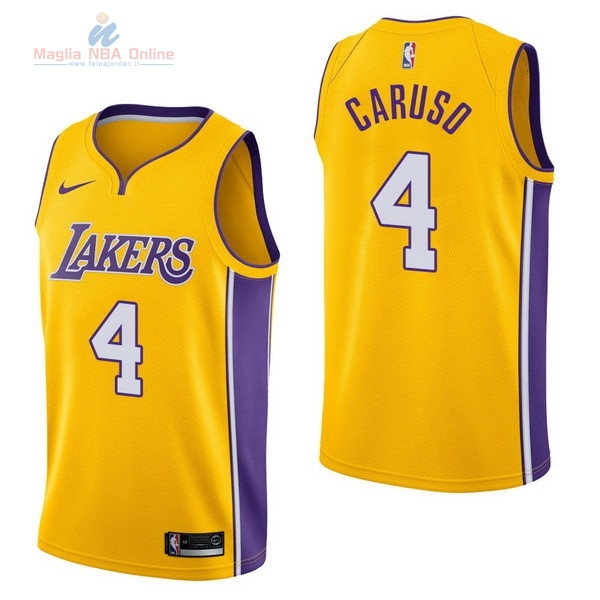 Acquista Maglia NBA Nike Los Angeles Lakers #4 Alex Caruso Giallo Icon