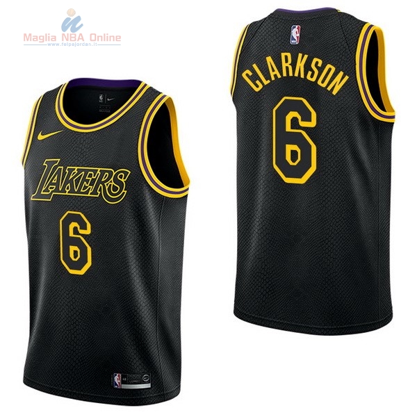 Acquista Maglia NBA Nike Los Angeles Lakers #6 Jordan Clarkson Nike Nero Città