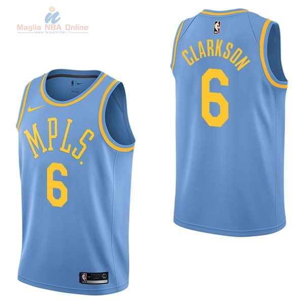 Acquista Maglia NBA Nike Los Angeles Lakers #6 Jordan Clarkson Retro Blu