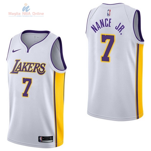 Acquista Maglia NBA Nike Los Angeles Lakers #7 Larry Nance Jr Bianco Association